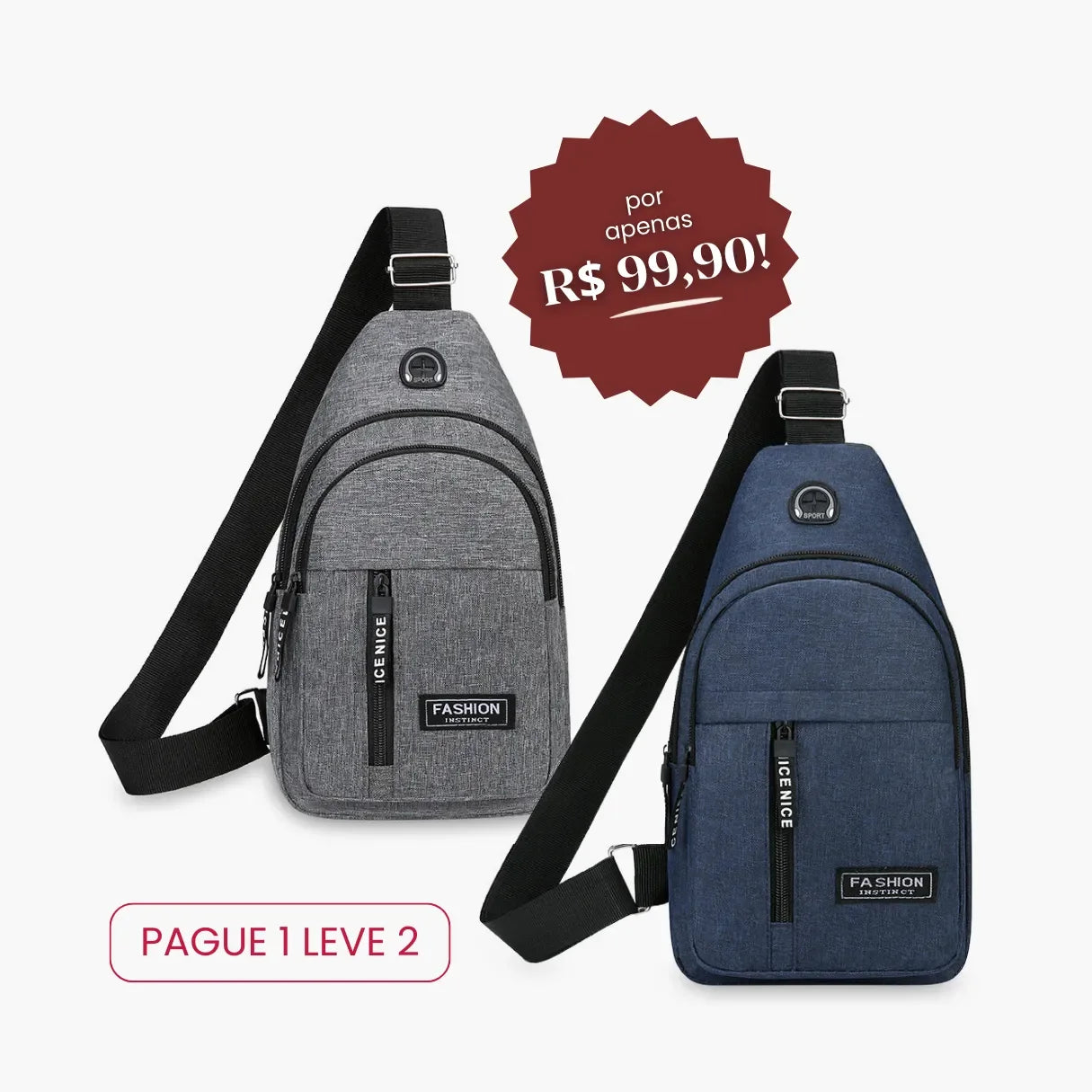 Mochila Transversal Multifuncional Resistente e Impermeável CrossMove™ - uniescolhas