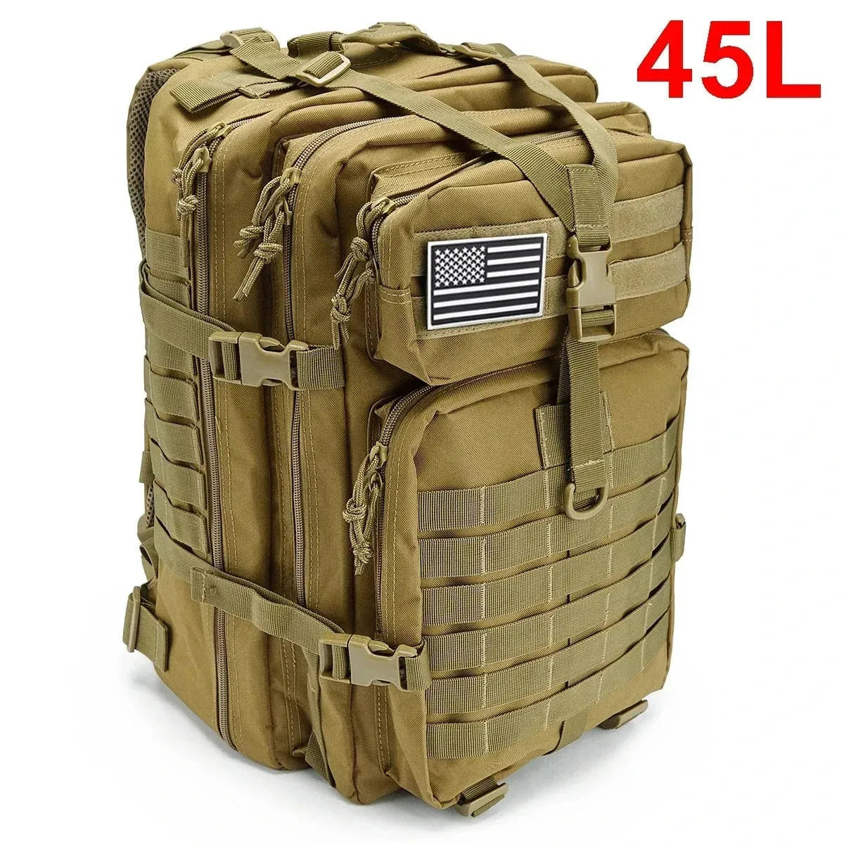 Mochila Tática Militar 45L, Sistema Modular MOLLE Tactical Titan™