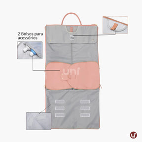 Mala de Mão Rosa Espaçosa Dobrável 60L Roller JetSetFemme™