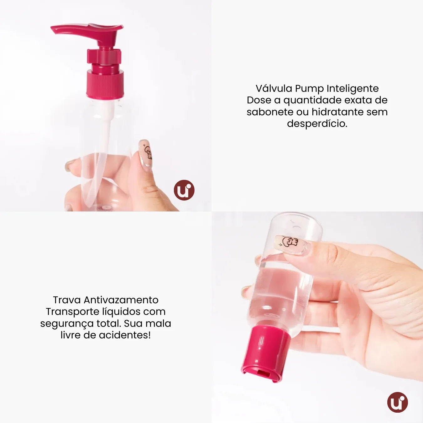 Kit Viagem 5 a 8 Peças Frascos Silicone Antivazamento + Necessaire