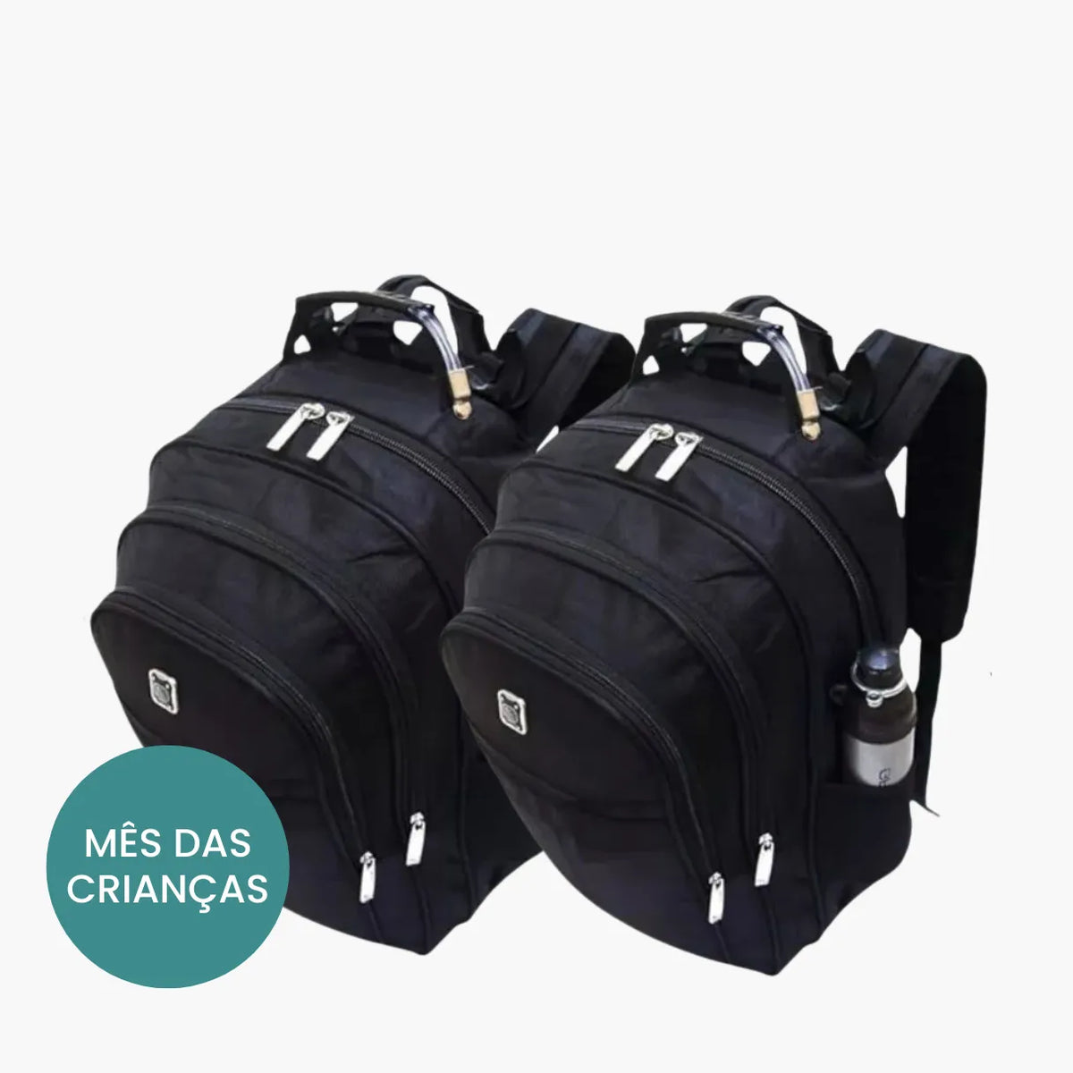 Kit 2 Mochilas Impermeável Reforçada Com Cabo e Compartimento para Notebook 15/16