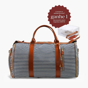 Mala de Mão Listrada Espaçosa Dobrável 60L Roller JetSetFemme™