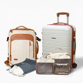 Kit de Viagem Completo NovaTech™ - Mala de Bordo e Mochila