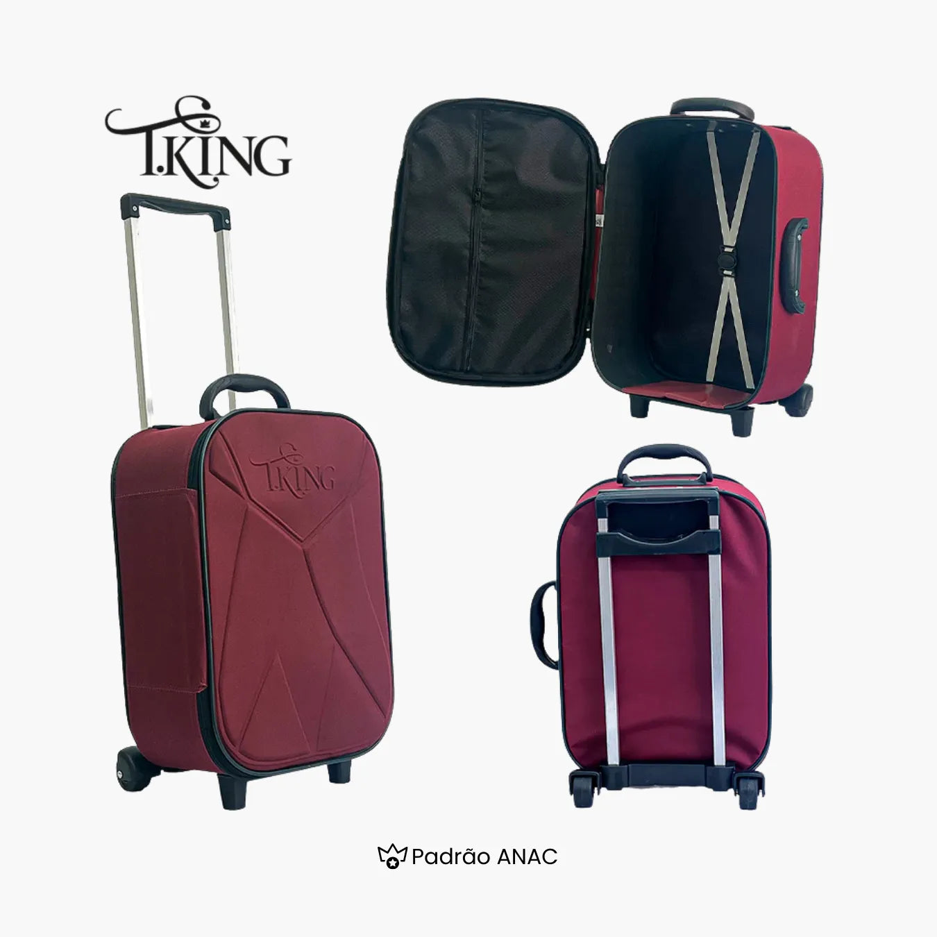 Mala de Bordo 10kg Padrão ANAC Leve e Resistente - T.King
