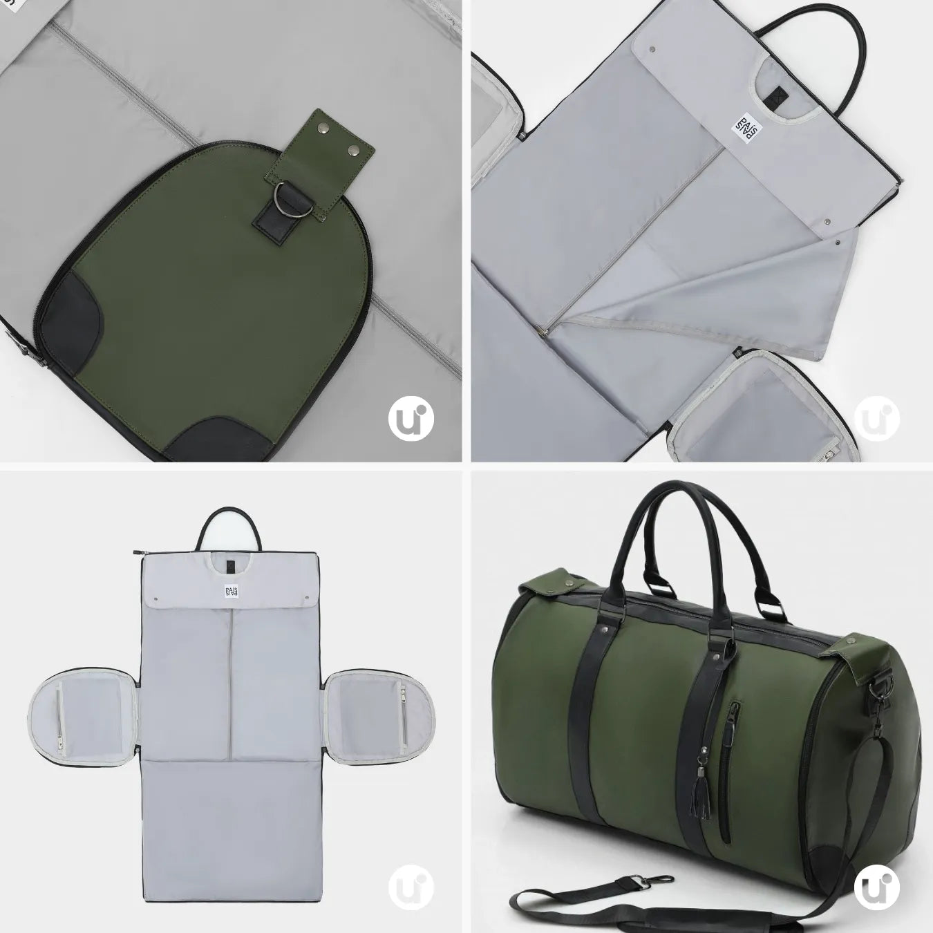 Mala de Mão Verde Espaçosa Dobrável 60L Roller JetSetFemme™