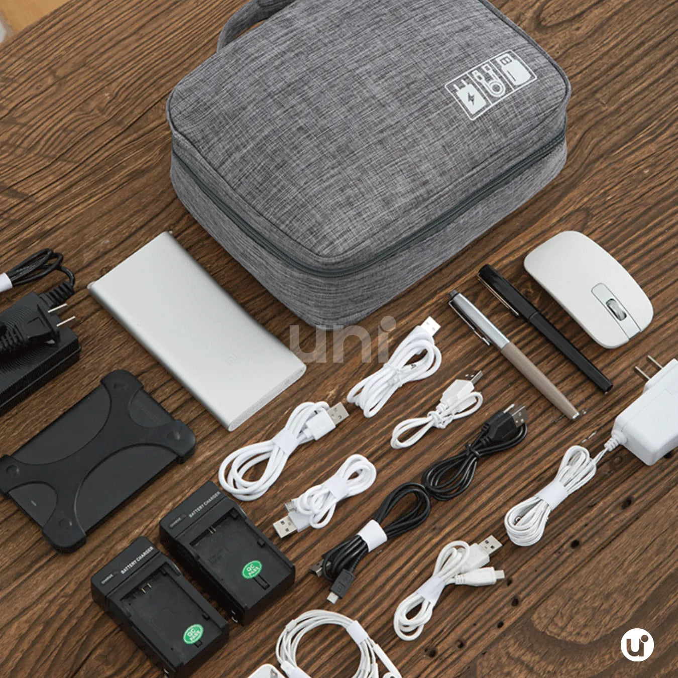 Organizador de Cabos e Carregadores para Viagem Impermeável