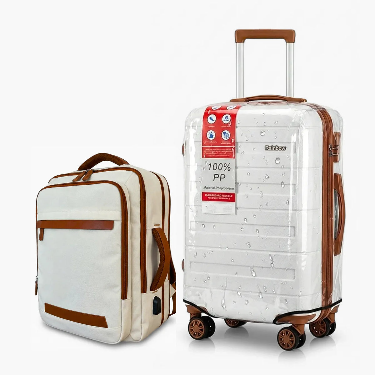 Kit Mala de Bordo 10kg e Mochila Siena™ com Capa Protetora