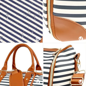 Mala de Mão Listrada Espaçosa Dobrável 60L Roller JetSetFemme™