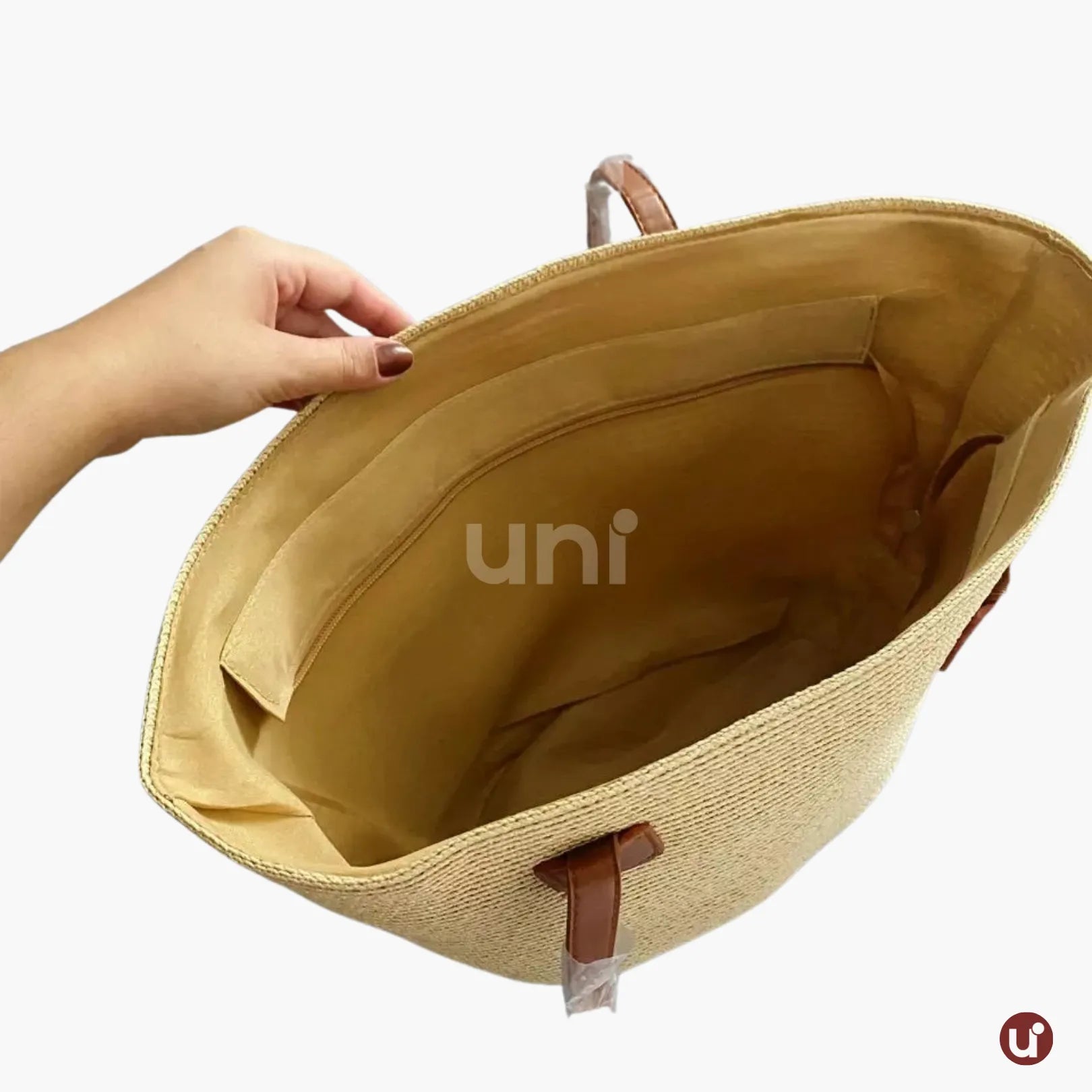 Bolsa de Praia com Zíper e Forro Interno – Espaçosa e Elegante