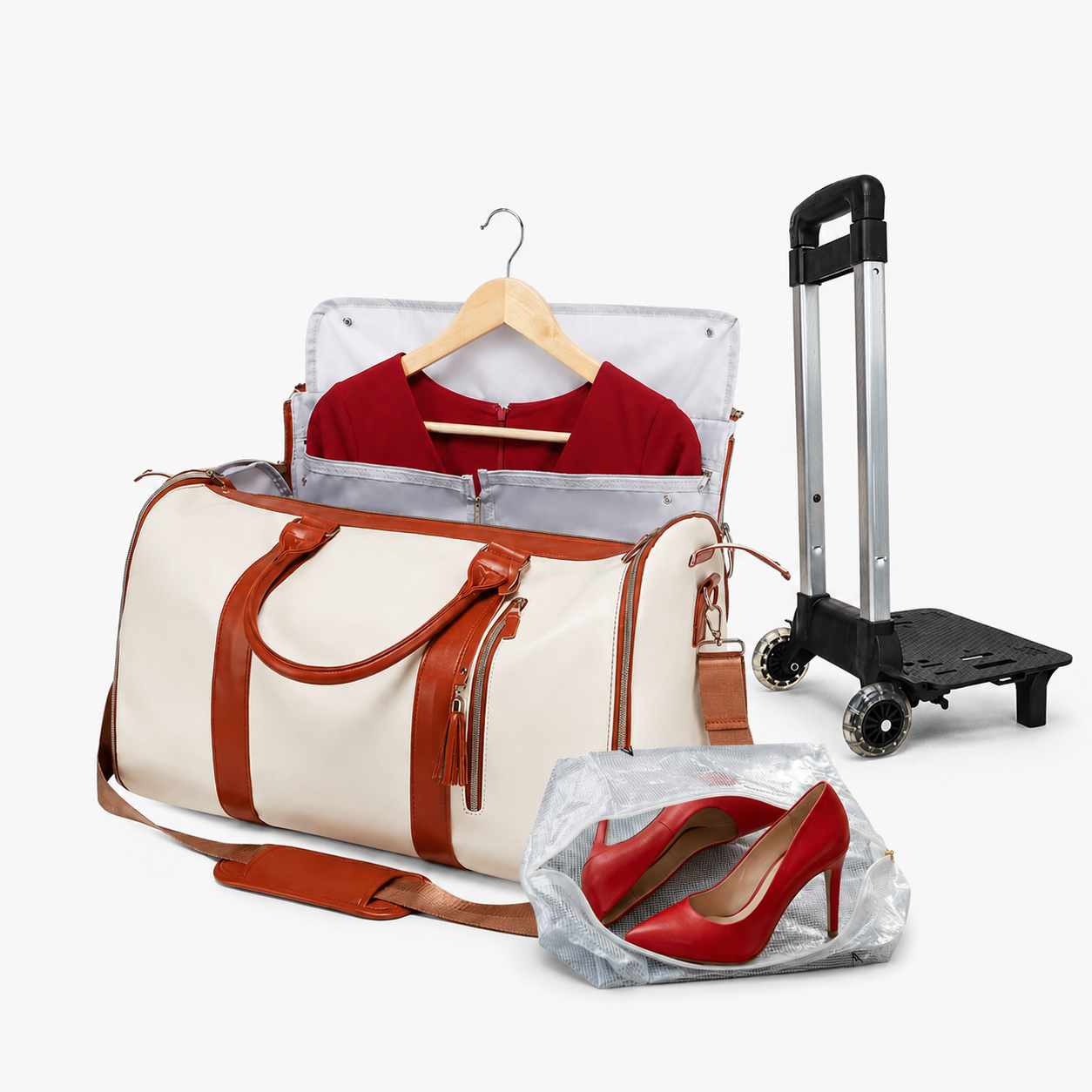 Mala de Bordo 10kg JetSetFemme™ - A Bolsa de Viagem Anti-Amasso (Rosa)
