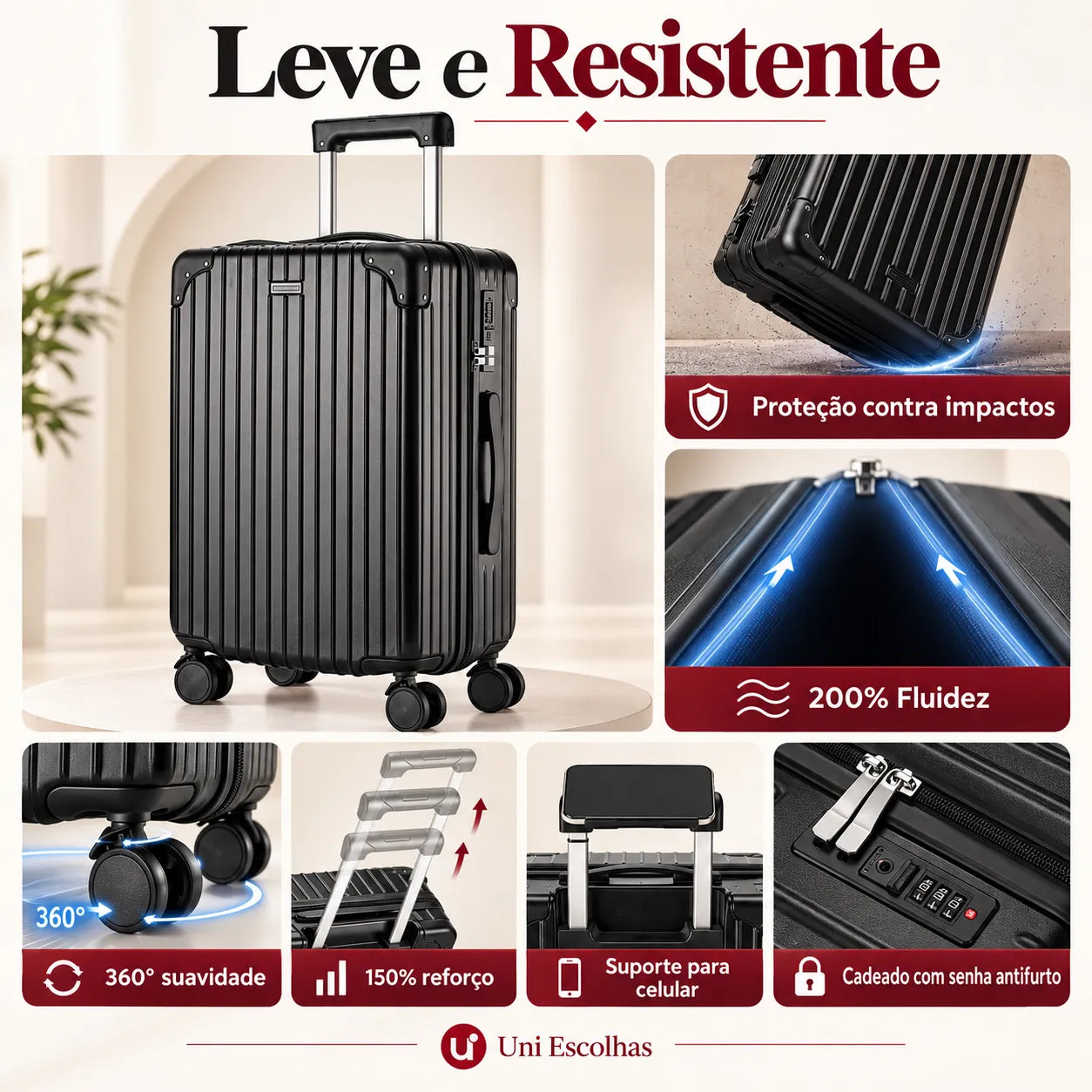 Kit RICCA — Combo Bordo Completo: Mala + Mochila e 10 Extras