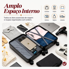 Kit RICCA — Combo Bordo Completo: Mala + Mochila e 10 Extras
