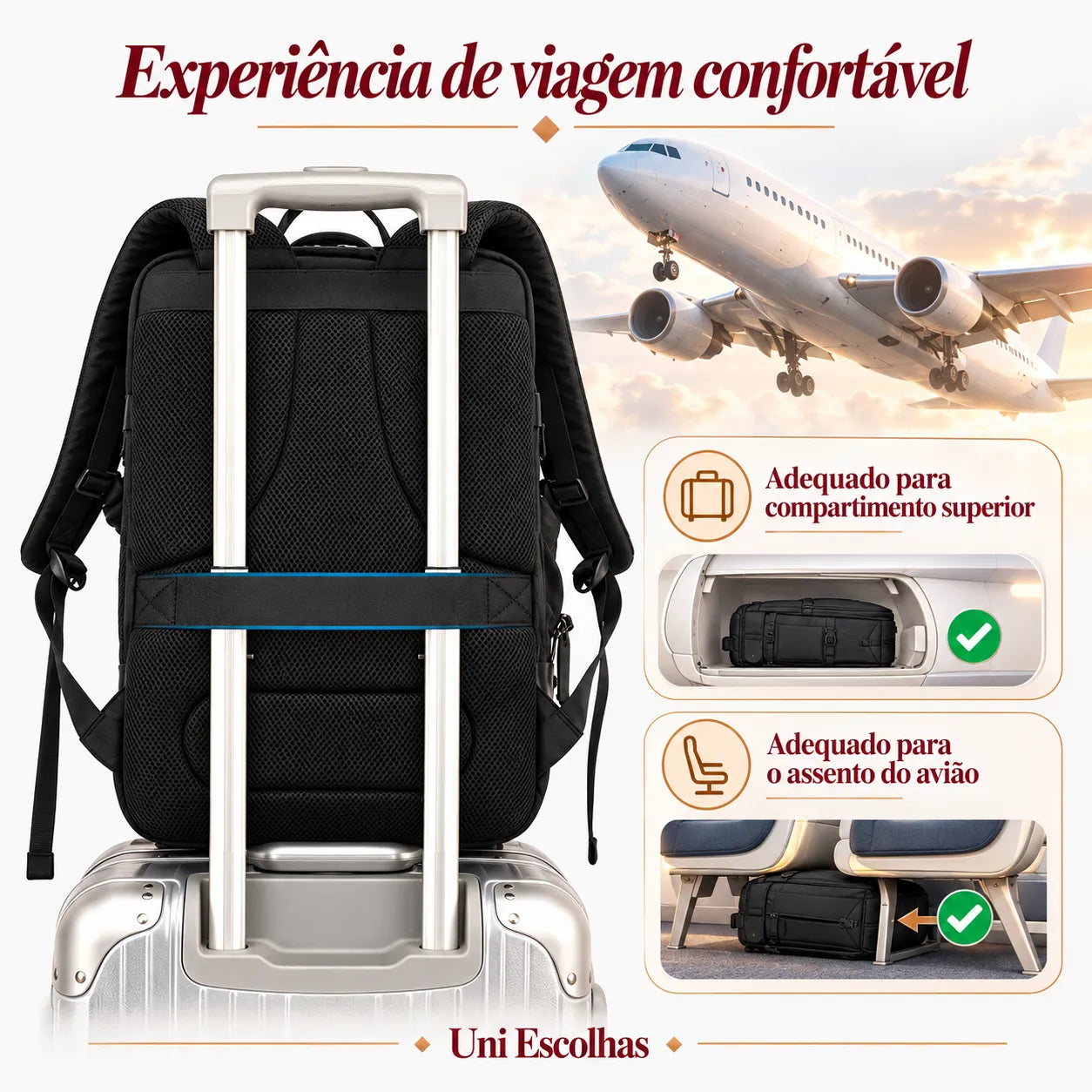 Kit RICCA — Combo Bordo Completo: Mala + Mochila e 10 Extras