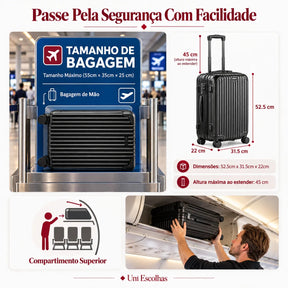 Kit RICCA — Combo Bordo Completo: Mala + Mochila e 10 Extras