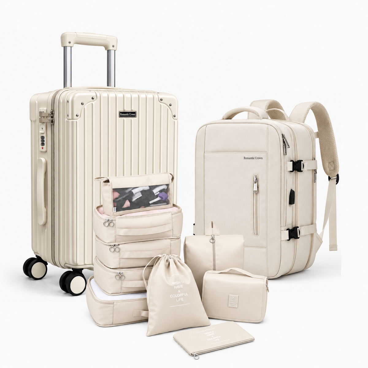 Kit RICCA — Combo Bordo Completo: Mala + Mochila e 10 Extras