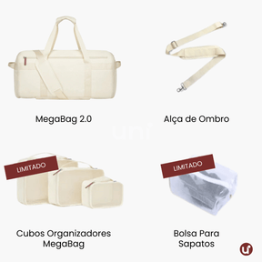 MegaBag 2.0 – Mala de Mão Dobrável 60L Anti-Amassamento com Rodinhas Removíveis