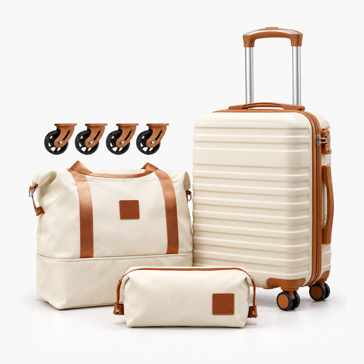 Kit Mala de Bordo 10kg Rodas Removíveis ANAC + Bolsa e Nécessaire