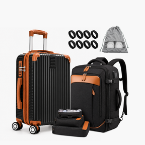 Kit NovaTech™ Combinando — Mala e Mochila no Mesmo Tom + Extras