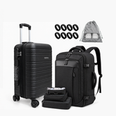Kit de Viagem NovaTech™ — Mala de Bordo + Mochila e Organizadores