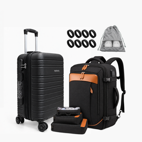 Kit de Viagem NovaTech™ — Mala de Bordo + Mochila e Organizadores