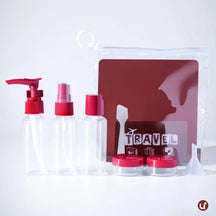 Kit Viagem 5 a 8 Peças Frascos Silicone Antivazamento + Necessaire