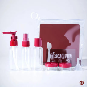 Kit Viagem 5 a 8 Peças Frascos Silicone Antivazamento + Necessaire