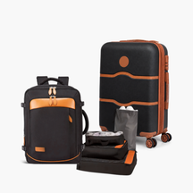 Kit de Viagem NovaTech™ — Mala de Bordo ABS 360° + Mochila 4 em 1 | 3 Cores Combinando