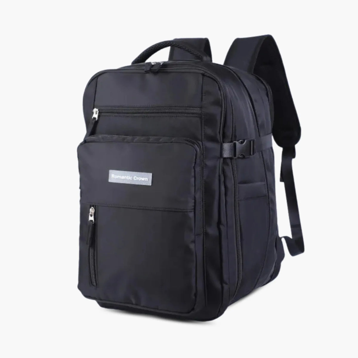 Mochila Preta Expansível 30-50L para Notebook 17” – Estilo, Organização e Antifurto RomanticCrown