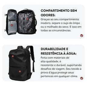 Mochila de Viagem Mala de Bordo a Vácuo 50L Impermeável - VacPack™