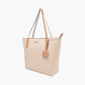Bolsa Feminina de Praia Grande com Zíper - California Palha Sintética