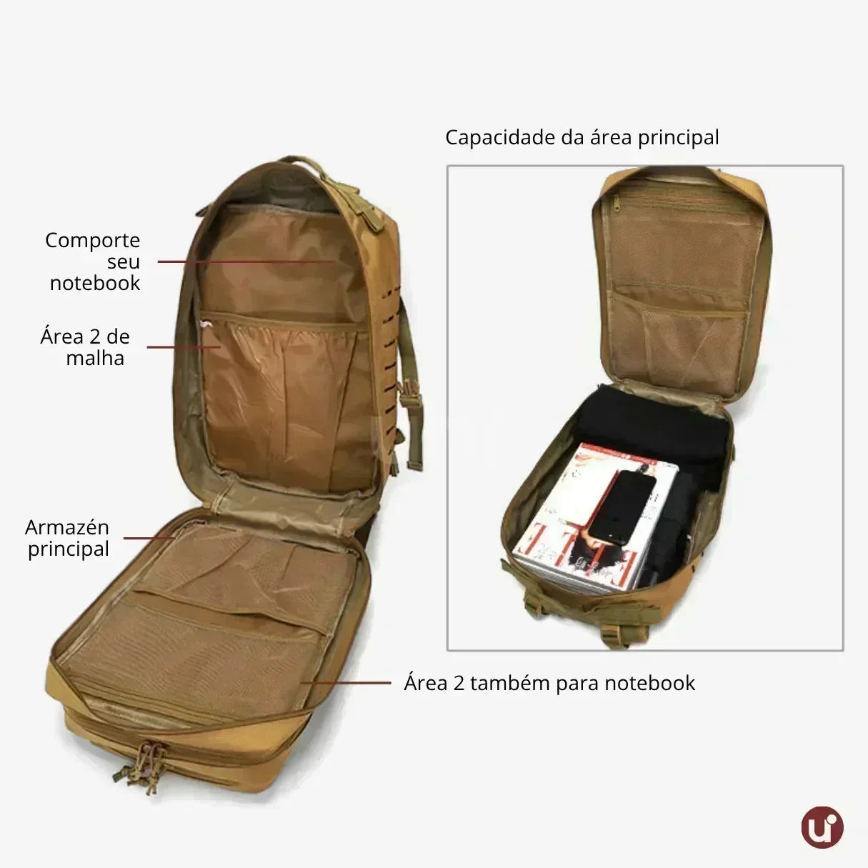 Mochila Tática Militar 50L Impermeável para Viagem e Treino - Tactical Titan™