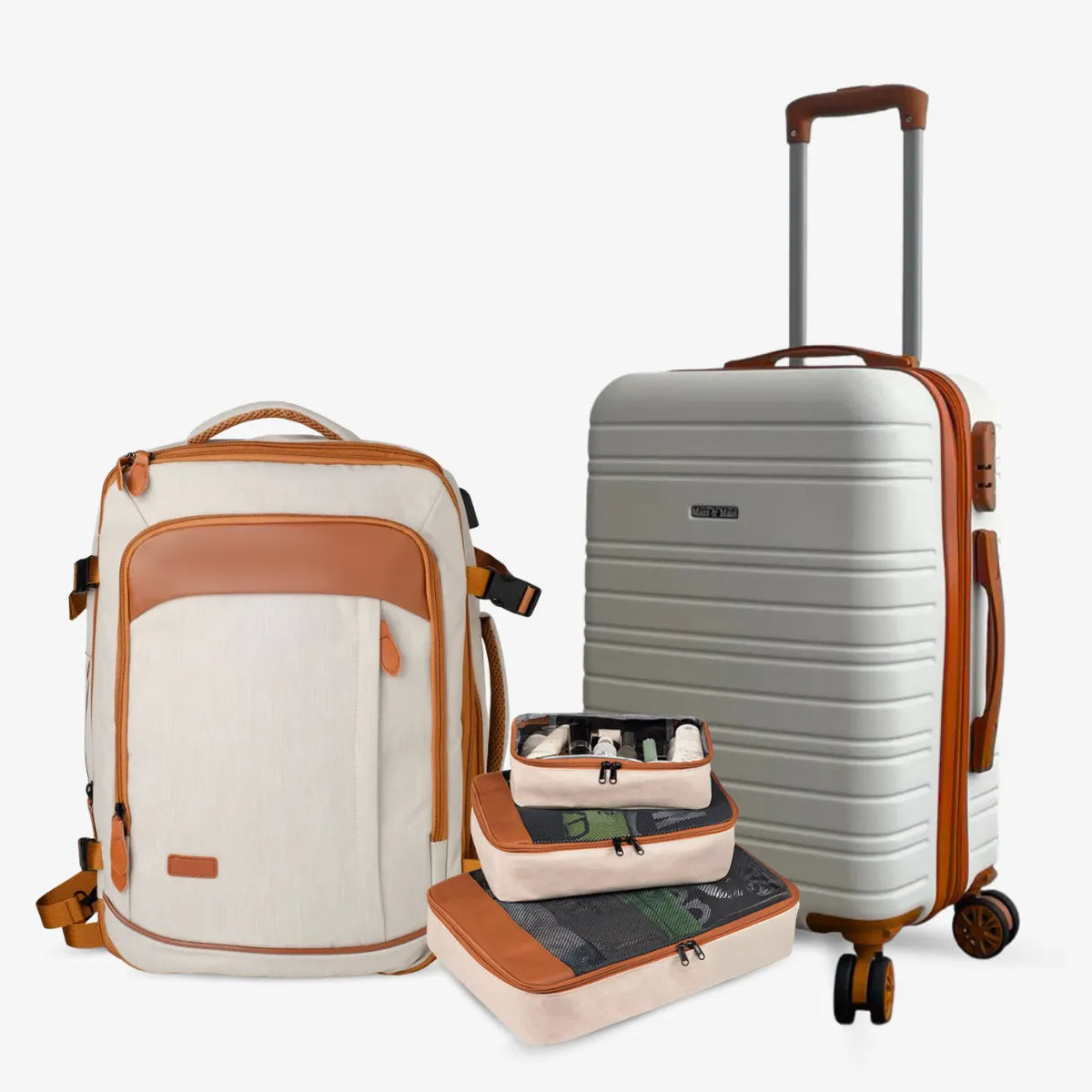 Kit Mala de Viagem — Mochila NovaTech™ + Mala de Bordo 10kg + 4 Necessaires GRÁTIS