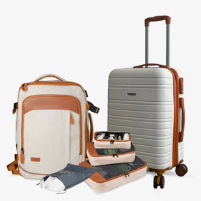 Kit Mala de Viagem — Mochila NovaTech™ + Mala de Bordo 10kg + 4 Necessaires GRÁTIS