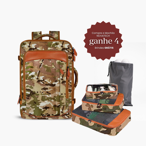 Mochila Camuflada 40L 4 em 1 + 3 Necessaires GRÁTIS! NovaTech™