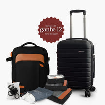 Kit Viagem Completa NovaTech™ (Mala 8 a 15 kg + Mochila + 4 Organizadores + Protetores)