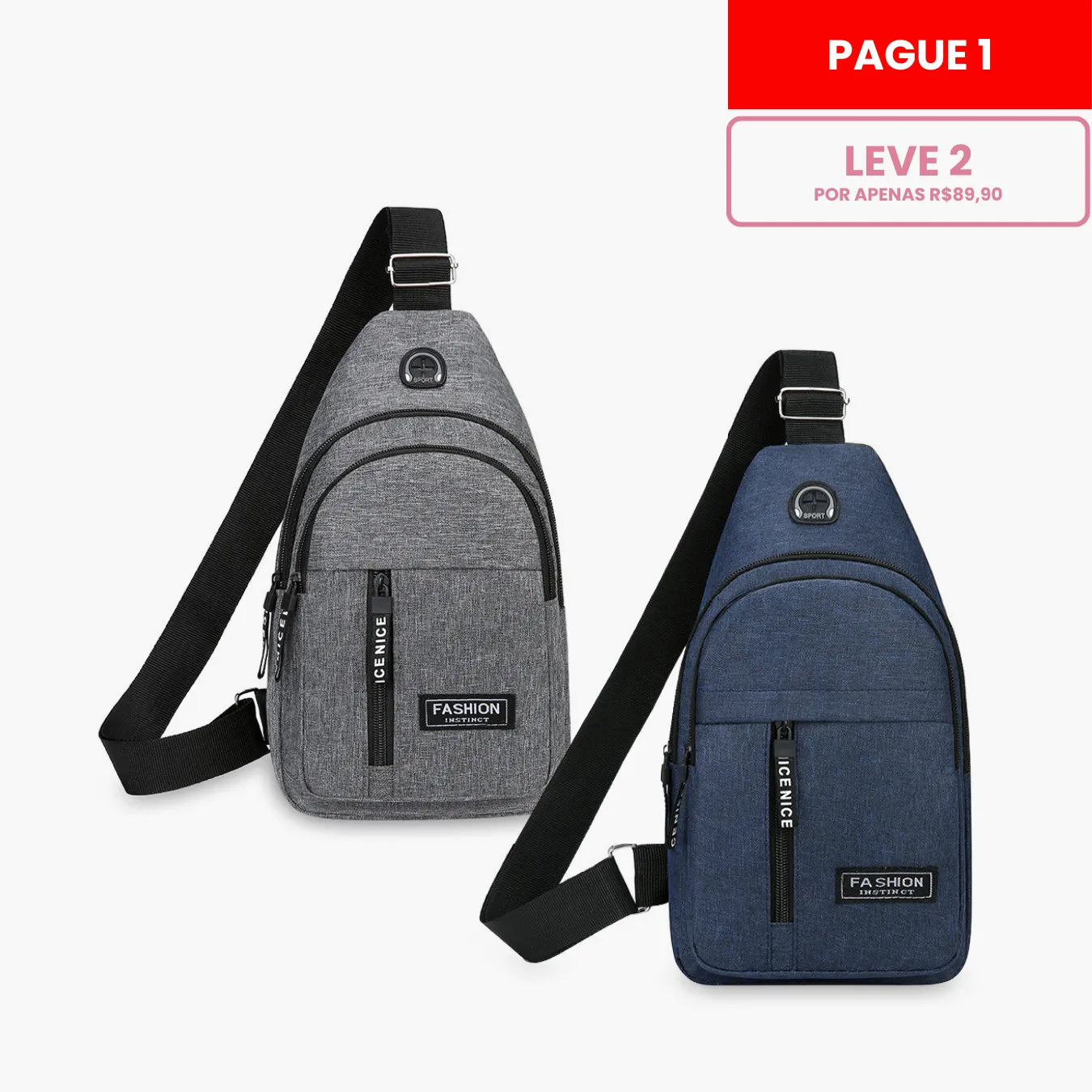 Mochila Transversal Multifuncional Resistente e Impermeável CrossMove™