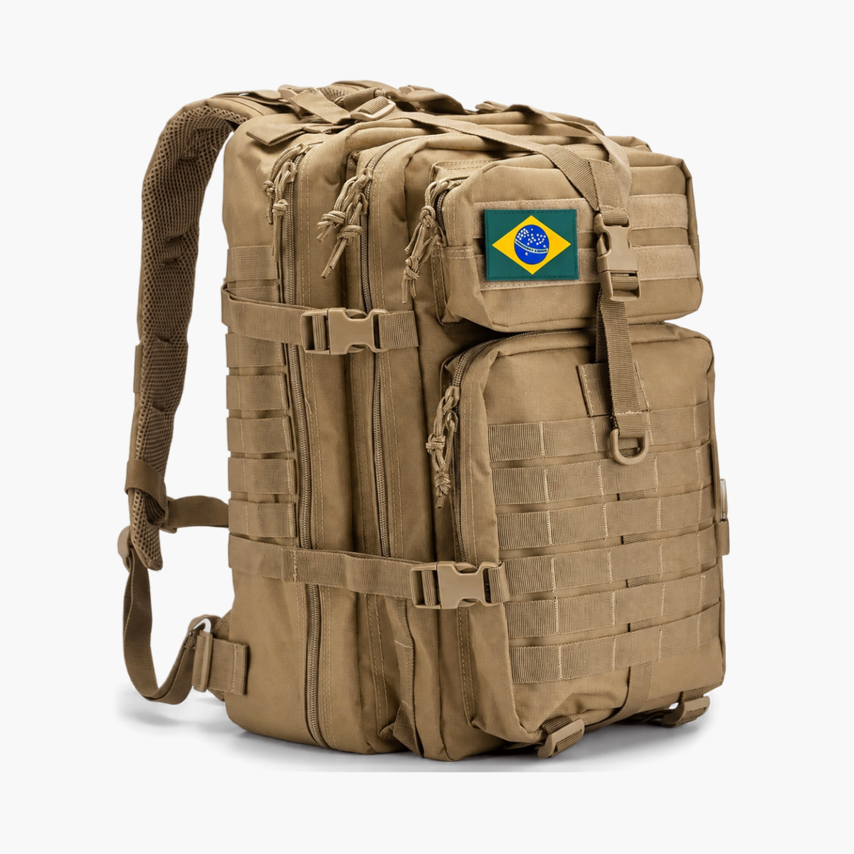 Mochila Tática Militar 50L Impermeável Tactical Titan™ | Brinde: Patch Bandeira do Brasil