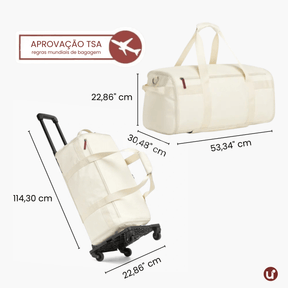 MegaBag 2.0 – Mala de Mão Dobrável 60L Anti-Amassamento com Rodinhas Removíveis