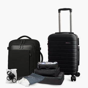 Kit Mala de Viagem — Mochila NovaTech™ + Mala de Bordo 10kg + 4 Necessaires GRÁTIS