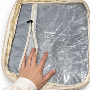 Mochila de Viagem NovaTech 2.0 Creme — 40L Expansível, USB, Antifurto e Notebook 17,3"