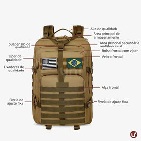 Mochila Tática Militar 50L Impermeável para Viagem e Treino - Tactical Titan™
