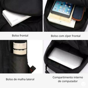Mochila de Viagem Reforçada com Cabo de Aço para Notebook 15.6"