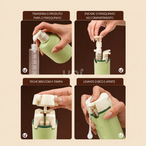 Dispenser de Viagem Inteligente 4 em 1: Organização Antivazamento - GOPACKO™