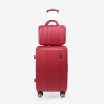 Kit Bordo 2 em 1 Mala de Viagem 10KG Roda Gira 360 Grau Fibra + Frasqueira