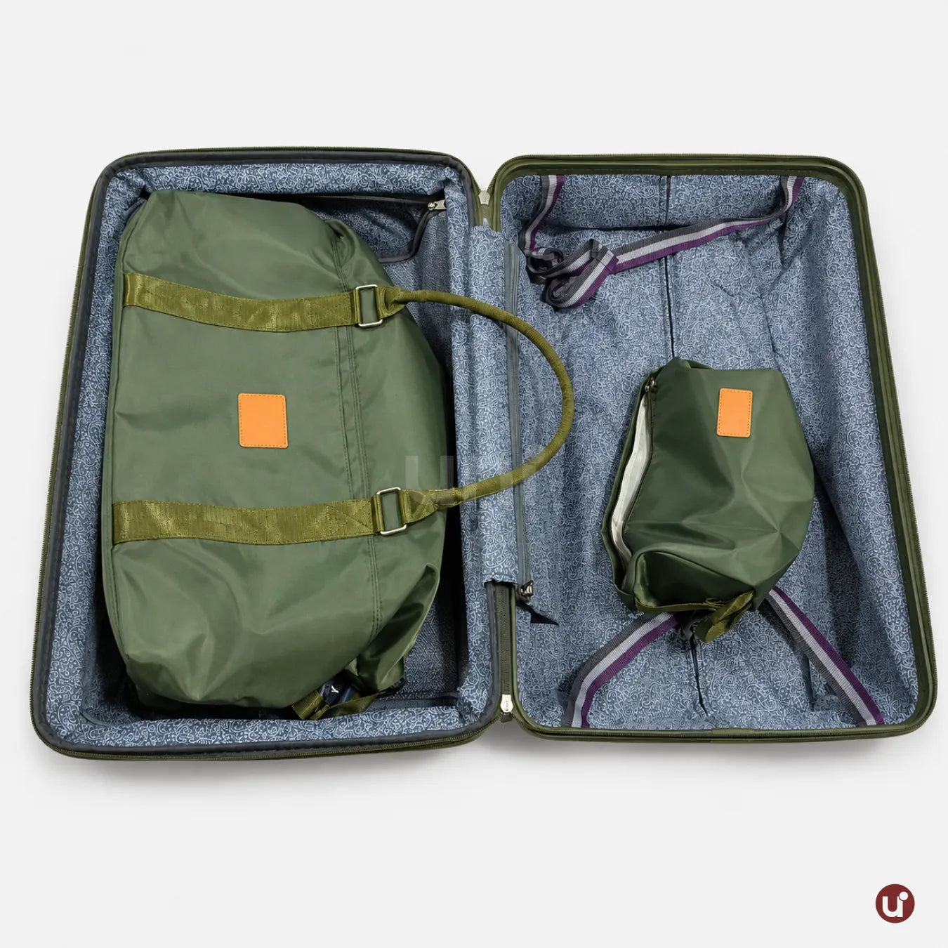 Kit Mala de Viagem Verde Oliva 20"/24" + Bolsa e Necessaire