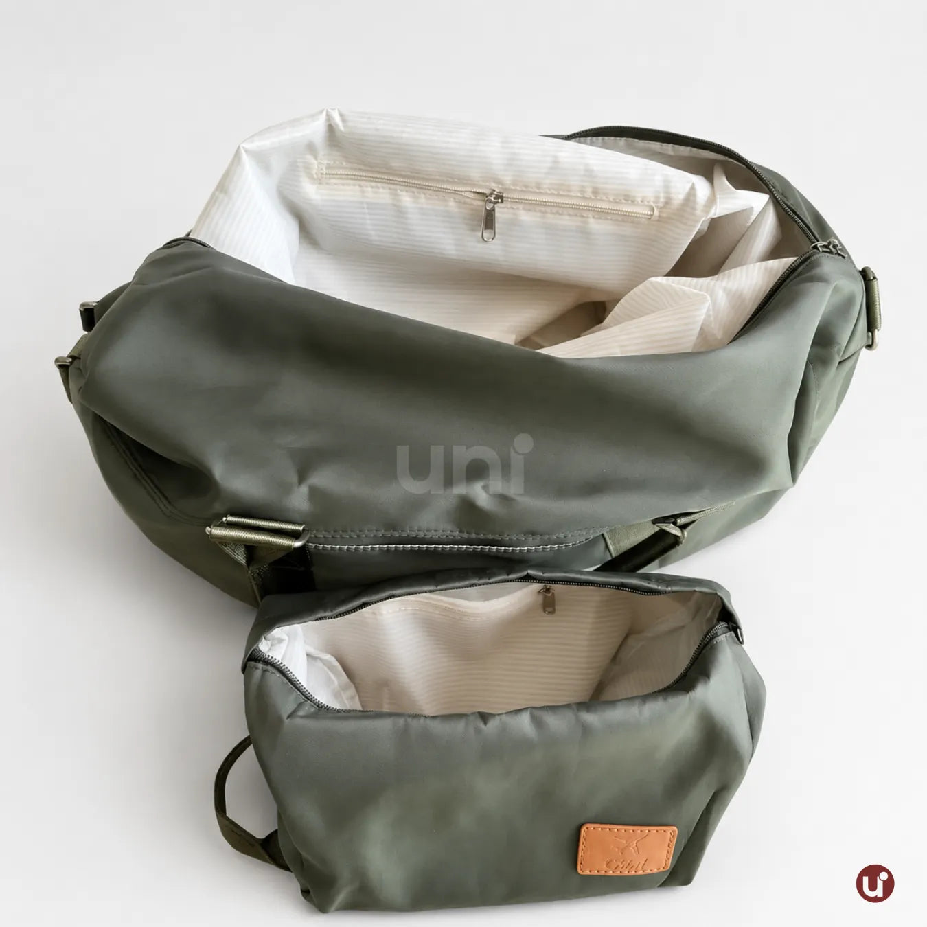 Kit Mala de Viagem Verde Oliva 20"/24" + Bolsa e Necessaire
