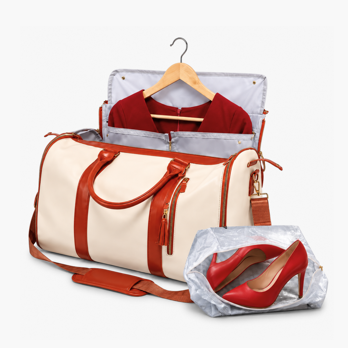 Mala de Bordo JetSetFemme™ 10kg Anti-Amasso com Porta-Terno