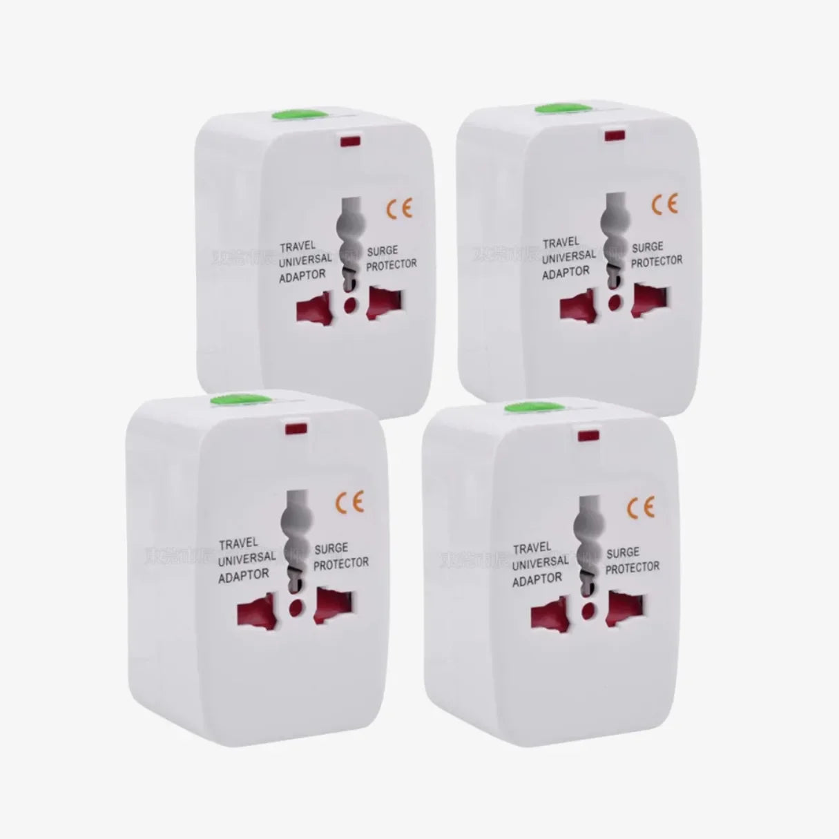 Adaptador de tomada internacional universal compacto, ideal para conectar e carregar eletrônicos com praticidade em viagens ao exterior.