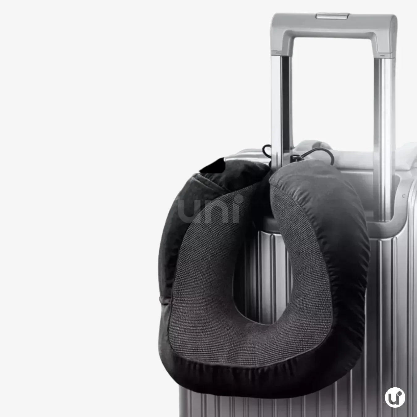 Almofada de viagem ergonômica para pescoço em formato de U, com capa aveludada premium, ideal para dormir com conforto em voos longos ou ônibus.