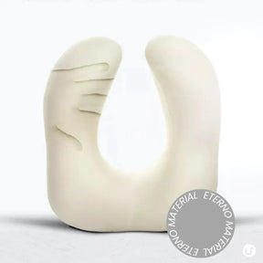 Almofada de viagem ergonômica para pescoço em formato de U, com capa aveludada premium, ideal para dormir com conforto em voos longos ou ônibus.